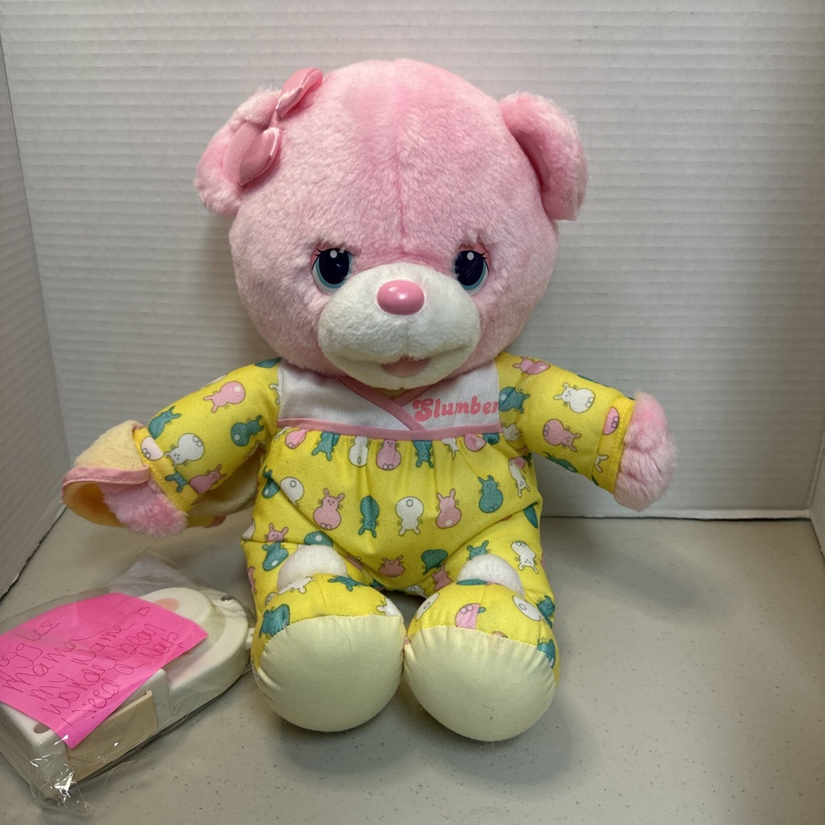 1991年 懸賞当選品 新品 バザールでござーる ちょいと寝クッション 布団 Vintage 1992 Playskool Chitty Chat Slumber Bear Plush Talking Doll
