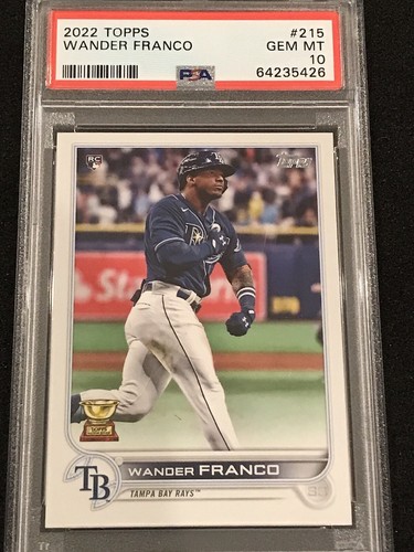 WANDER FRANCO PSA 10 2022 TOPPS 215 TAMPA BAY RAYS FLAGSHIP ROOKIE 