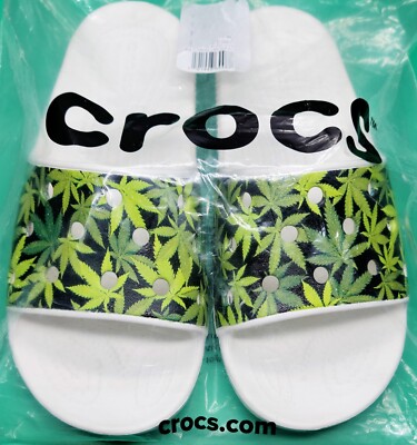 Crocs Classic Slides Customized With 420 Plants Sz 7 Women New | eBay