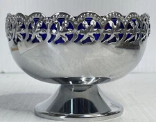 Celtic Quality Plate  HolloWware Cobalt Blue Glass Liner England Dessert Cup