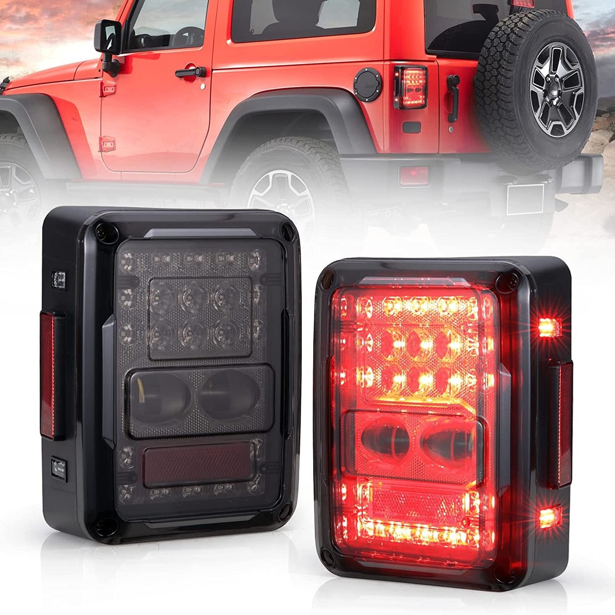 LED Tail Lights Replacement Kit for Jeep Wrangler JK JKU