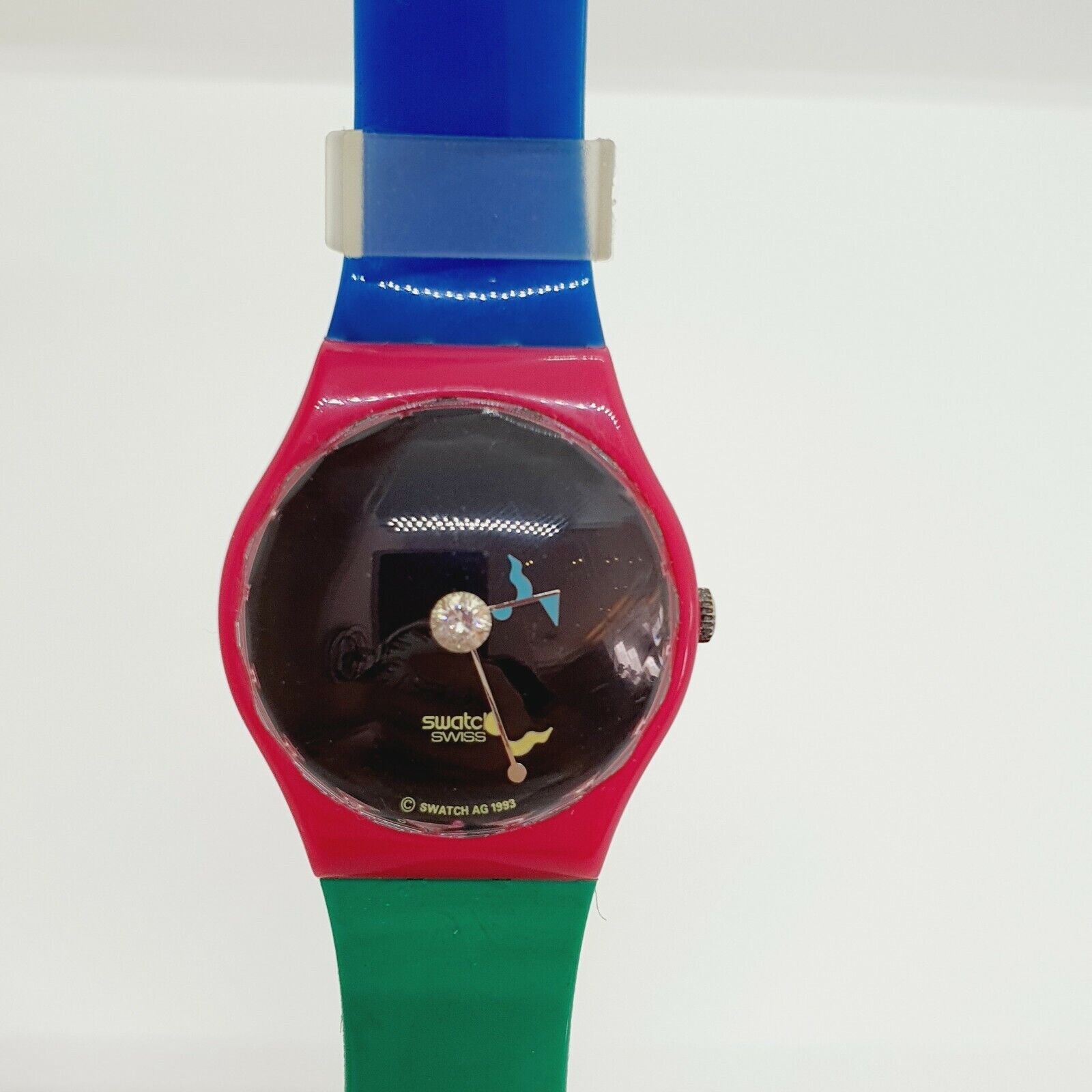 1993 Diamond Style Fancy Swiss Made Swatch Watch | Funky Green Blue Pink  Swatch