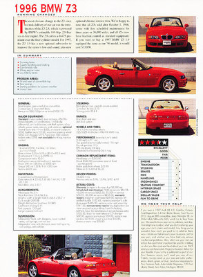 1996 BMW Z3 Roadster Original Car Review Print Article J510 | eBay
