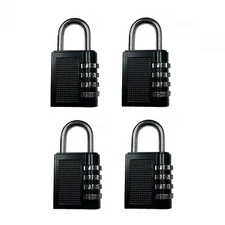 Lot of 4 Combination Lock Resettable 4-Digit Anti Rust Weatherproof Padlock