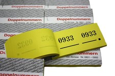 Garderobenmarke Doppelnummern Nr.1-1000 Garderobenmarken Pfandmarke