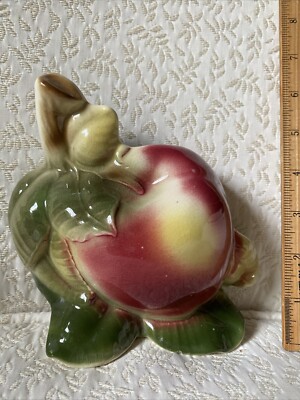 ROYAL COPLEY Hang Planter Apple Glazed Ceramic VTG Wall Pocket 6 x6 