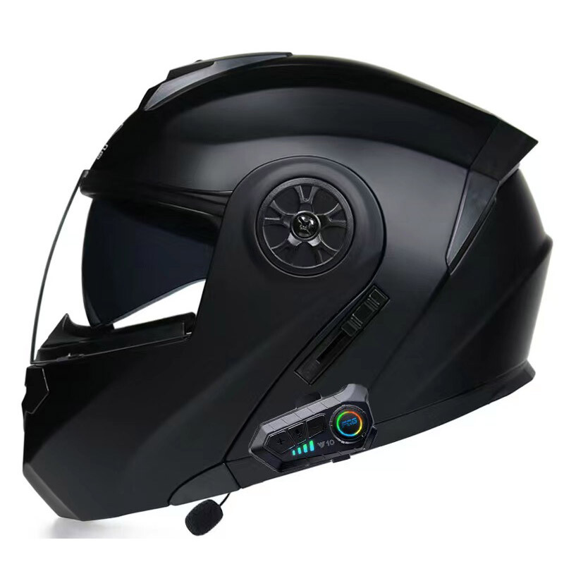 Bluetooth Modulaire Flip Up Motorhelm Full Face Dubbel Vizier Helm DOT/ECE Goedgekeurde Motor Bromfiets Straat Helm Voor Volwassenen Mannen En Vrouwen C,L