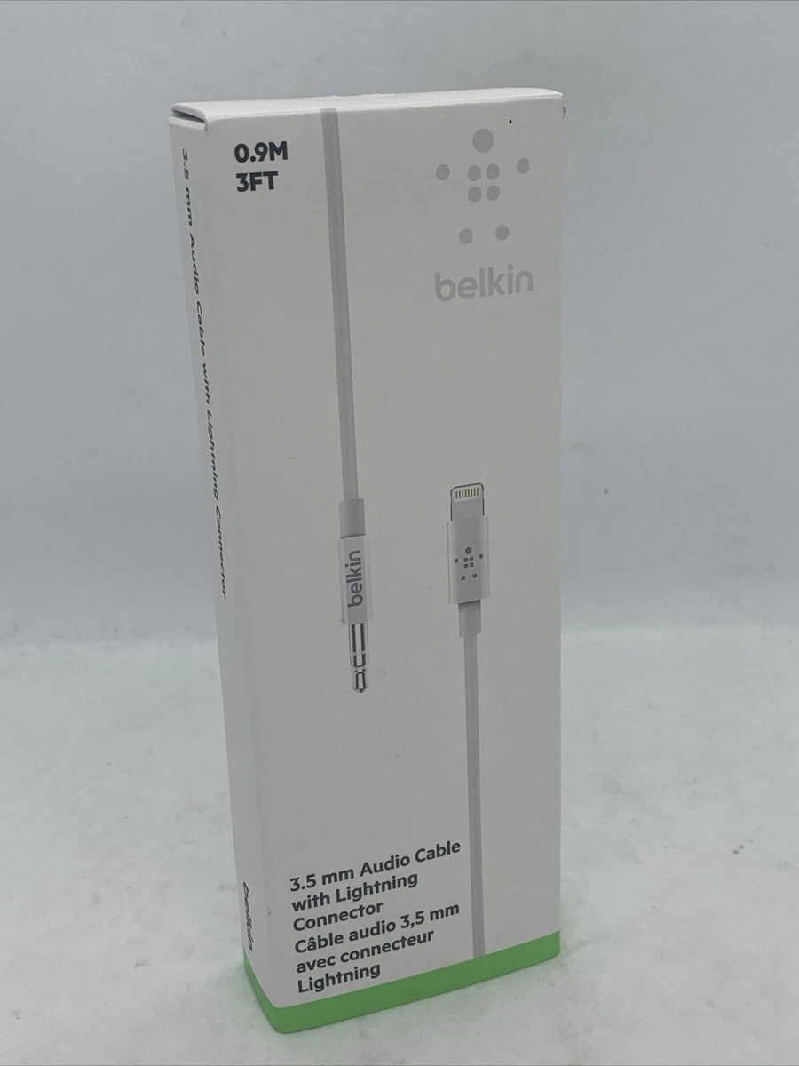 Belkin 3.5 mm Audio Aux Cable with Lightning Connector for iPhone mfi certified