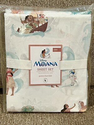 NEW Pottery Barn Kids Disney Moana Twin Sheet Set, Hawaii, Beach