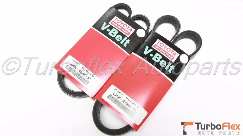 Toyota Lexus V6 3.0L 3.3L Genuine Drive Belt Set Power Steering Belt A/C Alt - Image 4 of 4