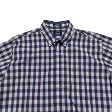 Ralph Lauren Chaps Shirt Mens Size 17.5 Blue Plaid Long Sleeve Button Up
