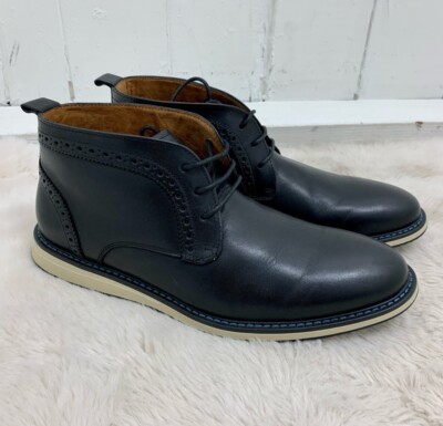 Steve Madden Bremerton Leather Chukka Boots Navy Blue Mens Size 9.5