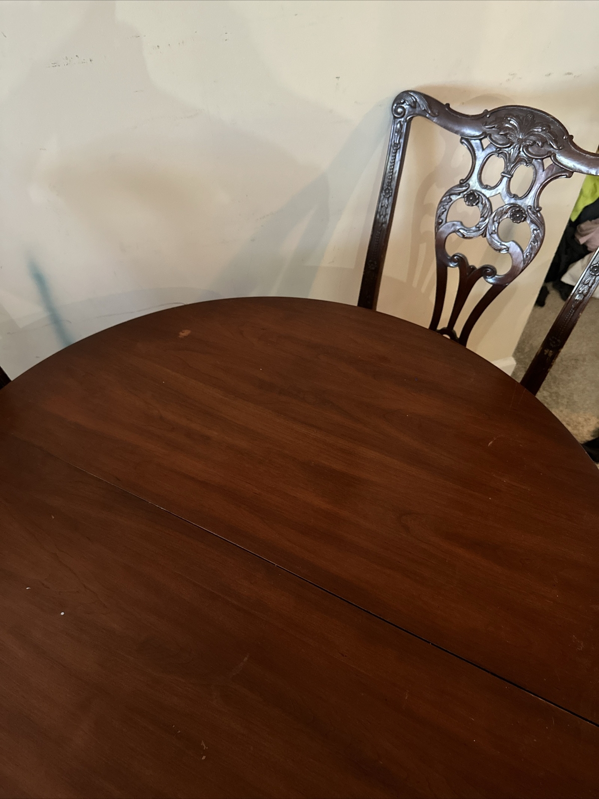 Henkel Harris Queen Anne Style Mahogany Extendable Oval Dining Table | eBay