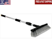 RV Flow-Through Wash Brush Adjustable Handle Water Control Soft Bristle Head New