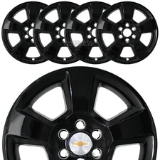4 Black 2014-2020 Silverado 1500 Tahoe 20" Wheel Skins Hub Caps Alloy Rim Covers