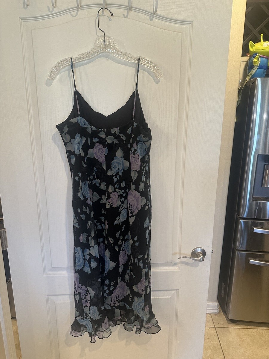 truworths glamour vintage spaghetti strap blue purple floral dress