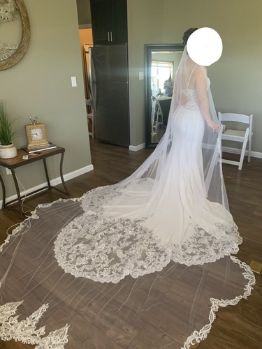 wedding dress size 10 used mermaid train - Picture 5 of 24