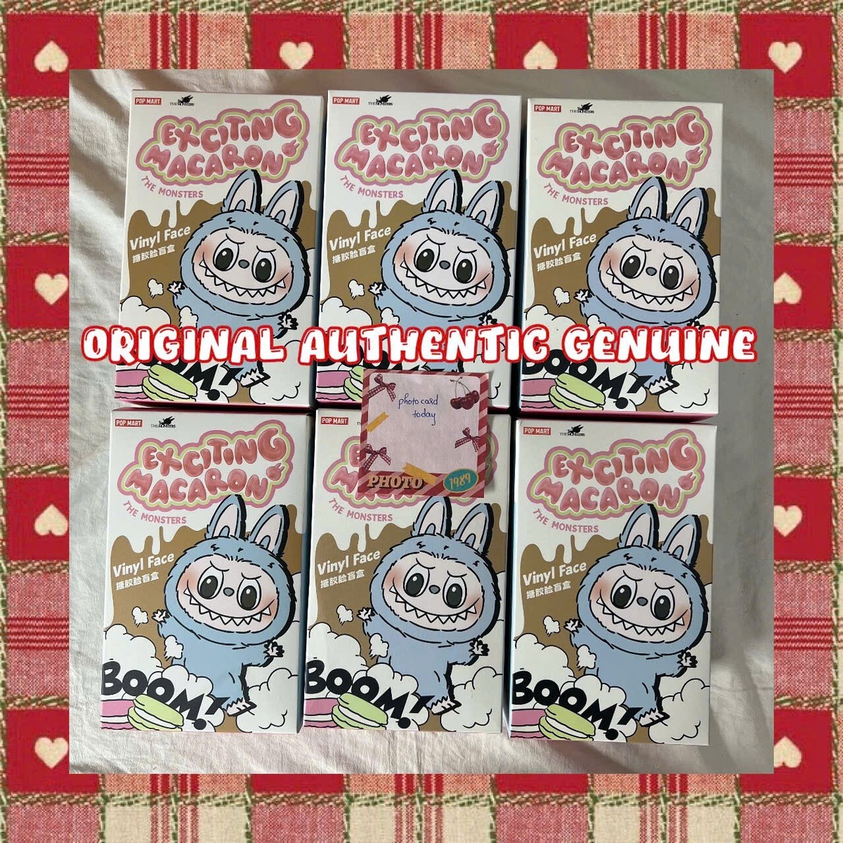 THE MONSTERS Macaron Labubu 1ピース Labubu Exciting Macarons Series Vinyl Face Plush Pendant V1