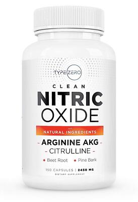 Type Zero Nitric Oxide 6X Booster 150 Veggie Capsules - Natural Supplement - ...
