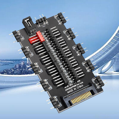 12V/4Pin RGB 5V/3Pin ARGB Fan PWM HUB 1 To 10 Multi Way Splitter AURA Fan CoolIh