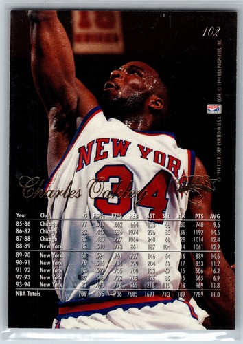 1994 Fleer Flair Charles Oakley NY Knicks #102 - Picture 2 of 2