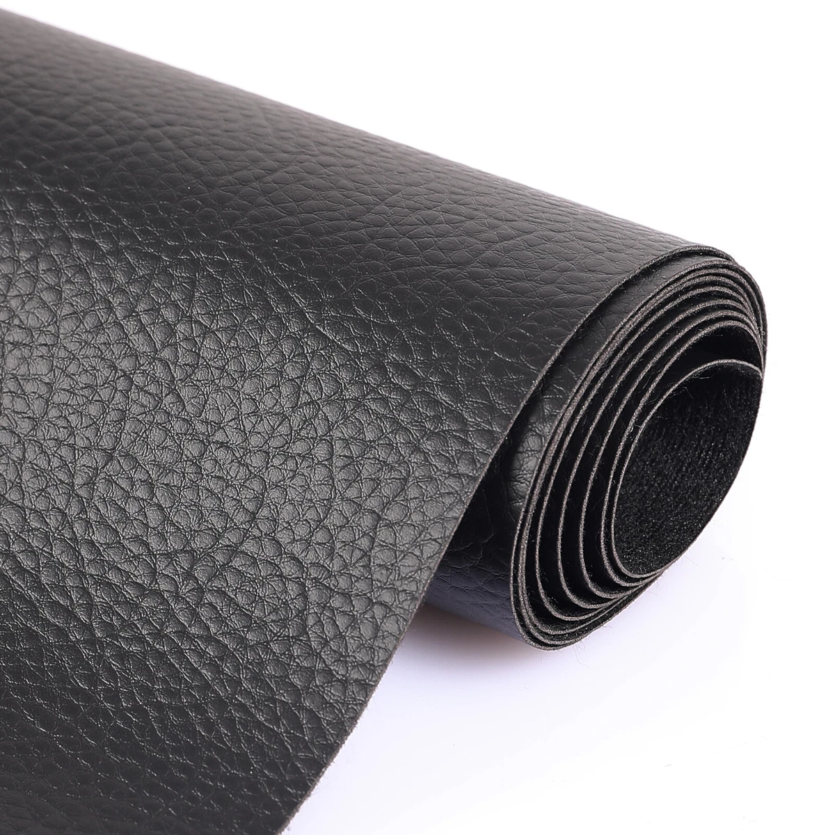 1-40 Yards Faux Leather Fabric Solid Black Upholstery Marine Vinyl Pleather  54