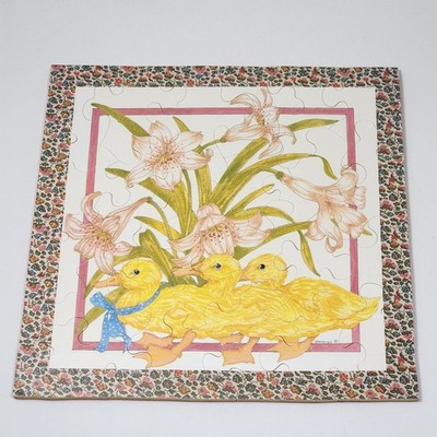 Elms Puzzle Wooden Hand Cut 24-Piece Jigsaw 3 Little Ducks Gervaise Livingston