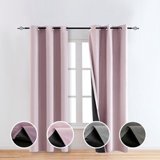 100 Pink Blackout Curtains for Bedroom,Room Darkening Curtains 84 Inches Long,B
