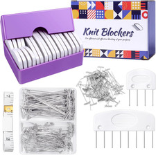 130 Pcs Knit Blockers Kits, Blocking Knit Combs Pins Set for Knitting, Knitting