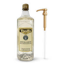 Starbucks Sugar Free Vanilla Syrup 1L 33.8 fl oz w/ Complimentary Gold Pump