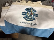 2x Disney Line Captain Mickey Time to Cruise Castaway Club Tote Bag New 14x20