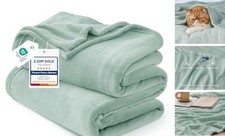 GentleSoft Fleece Bed Blankets Full Size - Soft Full 84" x 90" Sage Green