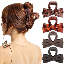 Bow Claw Clips for Women, 3.1  Non-Slip Cute Bow Hair Clip, 4 Pcs