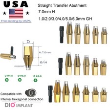 US Titanium straight abutment 7.0mm H compatible DIO UF II Platform Hex Regular