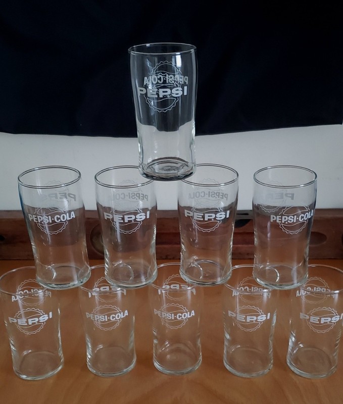 Lot of 10 Pepsi-Cola 8oz Tumblers 1962 Libby Glass Unused