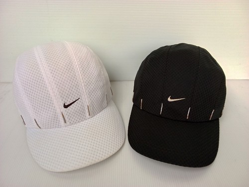 LOT 2 Pcs NIKE 7 Panel Cap Hat Black White Colorful Mesh Mini Swoosh Reflective
