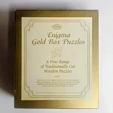 Vtg Optimago Enigma Gold Box Wooden Jigsaw Puzzle Flowers for My Lady 252 Pcs