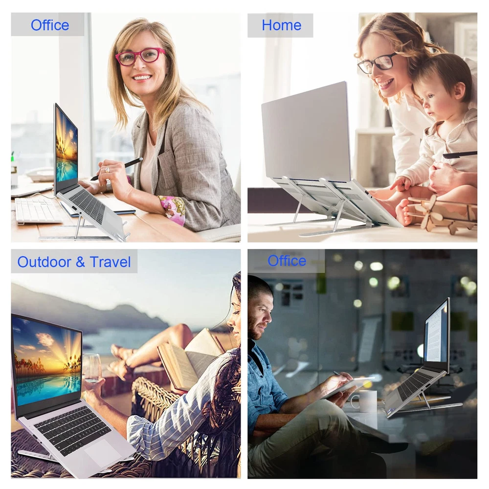 Adjustable Ergonomic Aluminum Laptop Stand for Desk Portable & Lightweight