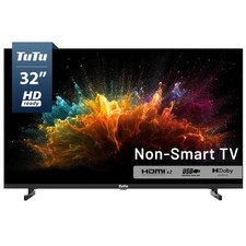 TuTu 32 Inch HD TV, 2K LED Small Flat Screen Non-Smart Television, Works