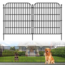 Decorative Garden Fence, 10 Panels 32 in H X 23.6 ft L Rustproof Metal Wire...