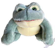 2003 AURORA WORLD INC People Pals Green Frog 9 Inch Plush Stuffed Animal Y2k