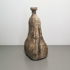 Hohe Vase Studiokeramik ≈32 cm signiert Brutalismus 60er J. Stil ähnlich Asshoff