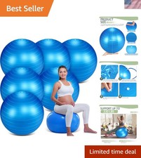 6 Pack Exercise Ball Bulk Inflatable Pregnancy  Workout Ball 22 Inch Heavy D...