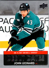 2021-22 Upper Deck Series 1 Debut Dates John Leonard #DD-2