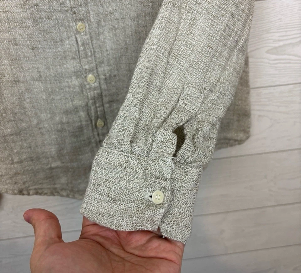 Blusa Camisa CP Tonos 100% Lino Abotonada Lagenlook Talla Mediana Foto 2 de 4