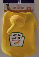 Yellow Mustard Costume For Dog/Puppy/Cat  Shirt  Adjustable Hat New Medium