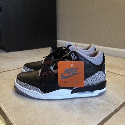 Nike Air Jordan 3 Retro White/Cement Grey/Fire Red/Black Size 7 Men's