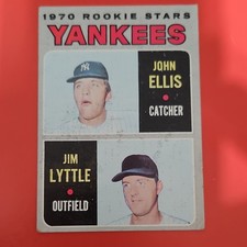 Topps 1970 Rookie Stars Yankees John Ellis Jim Lyttle #516 Rookie Card. rookie card picture