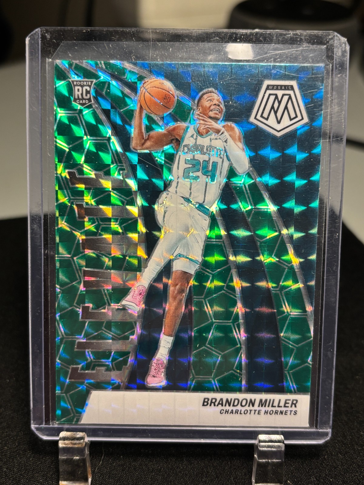 2023-24 Brandon Miller Rookie Mosaic Elevate Green Prizm SP RC Charlotte Hornets