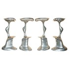 QUATRE TABOURETS DE BAR HAUTE CUISINE ALUMINIUM DESIGN MERCURE SPACE AGE PHILIP WATTS
